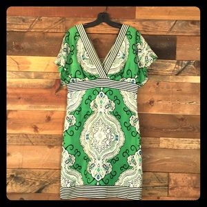 Phoebe Couture Silk Print Dress with Sleeves